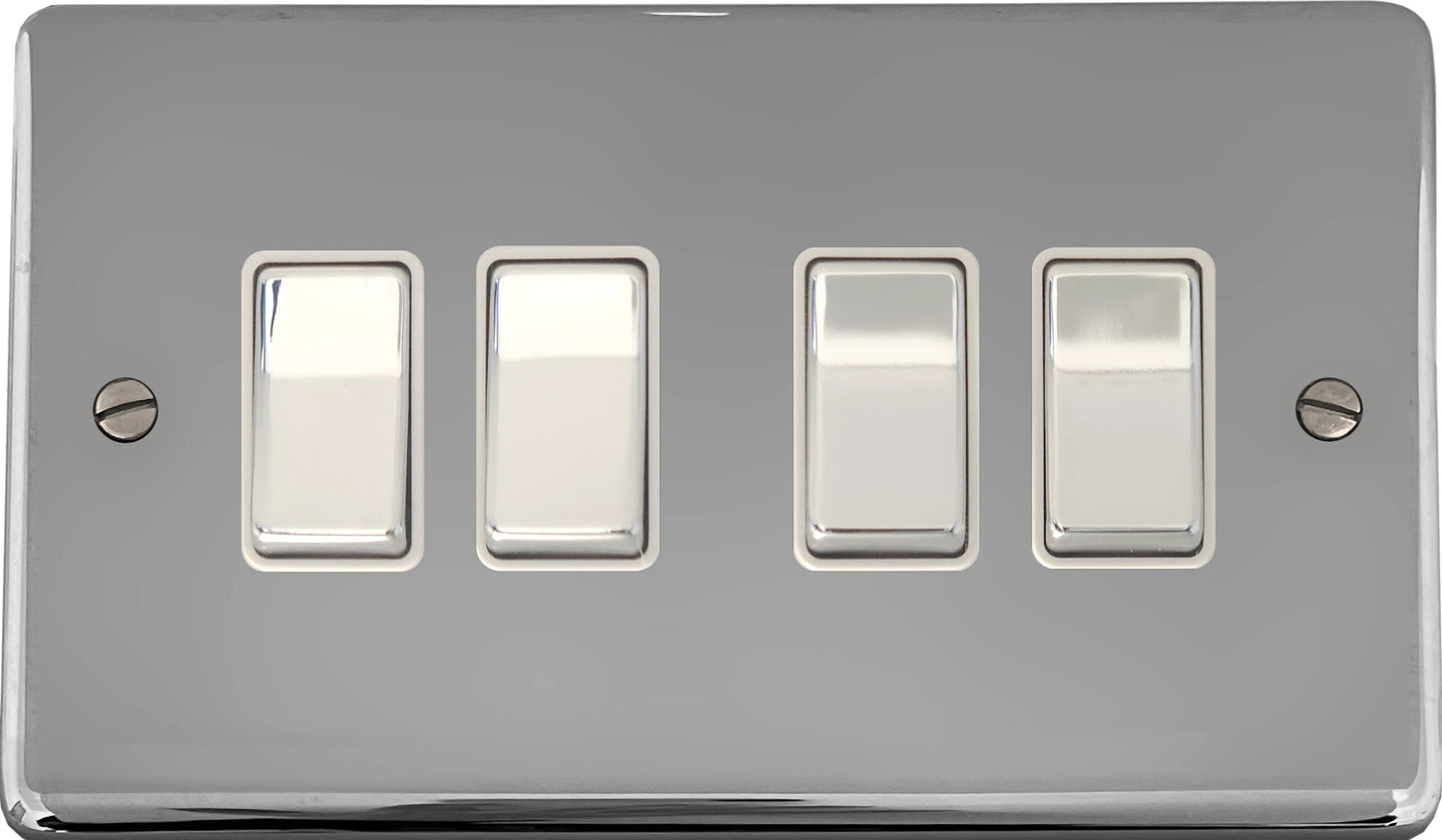 Contour Polished Chrome 4 Gang 2 Way Switch