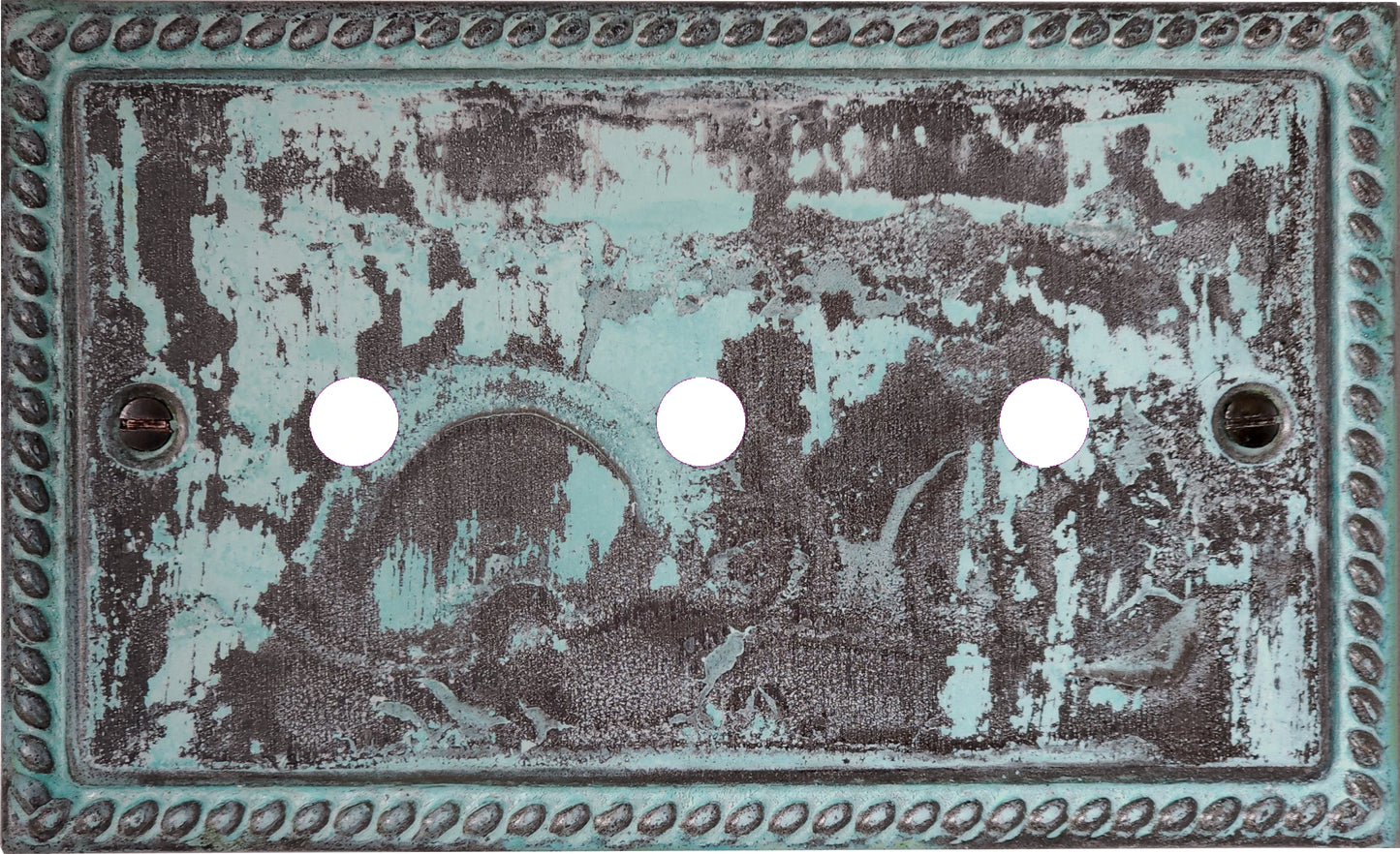 Georgian Verdigris 3 Gang Grid Toggle Plate