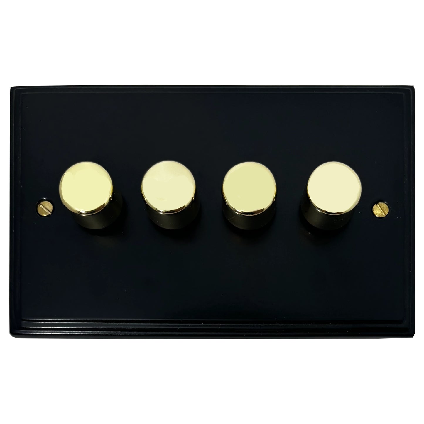 Victorian Flat Black 4 Gang LED Dimmer