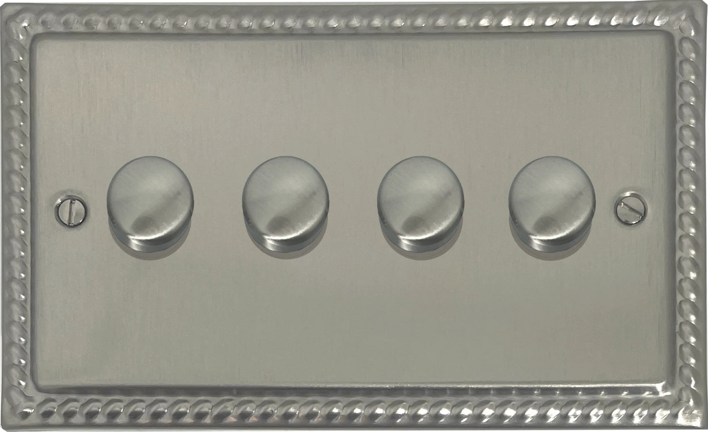 Georgian Satin Nickel 4 Gang LED Dimmer