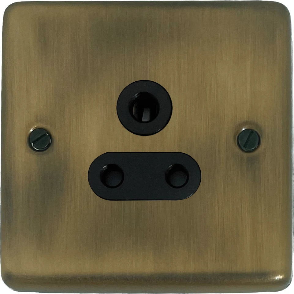 Contour Light Antique Brass 5 Amp Socket