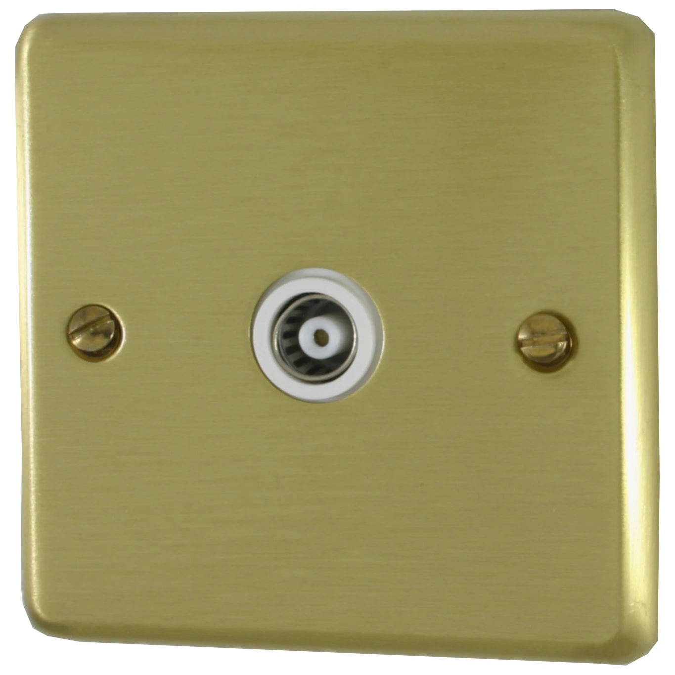 Contour Satin Brass 1 Gang Coax Point