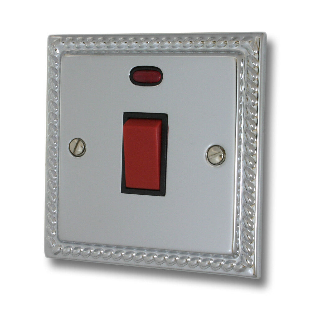 Georgian Polished Chrome 45 Amp Dp Switch & Neon