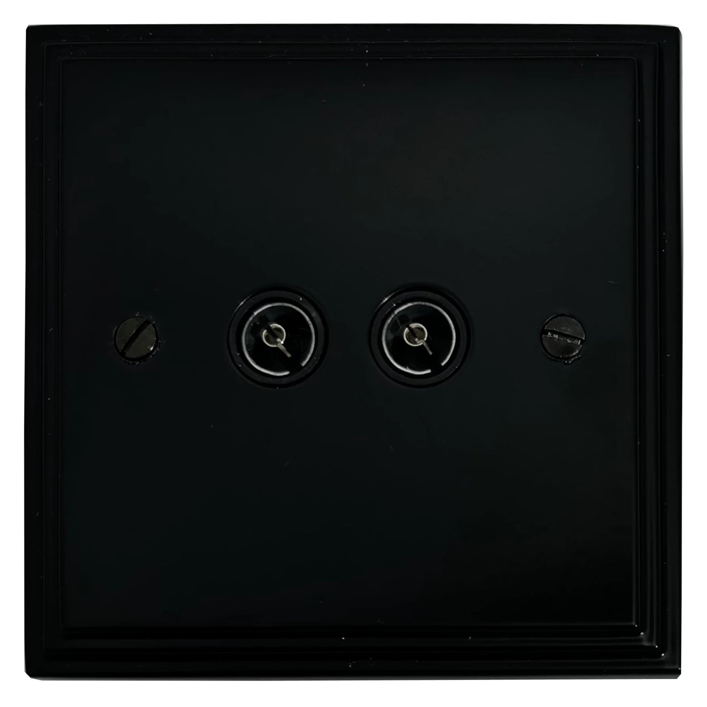 Victorian Flat Black 2 Gang Coax Point