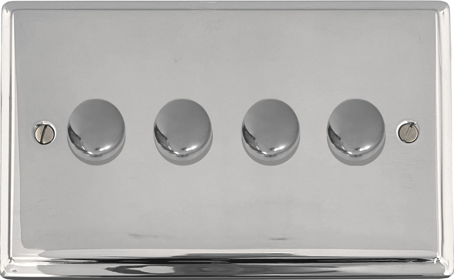 Deco Polished Chrome 4 Gang 120W LED Dimmer