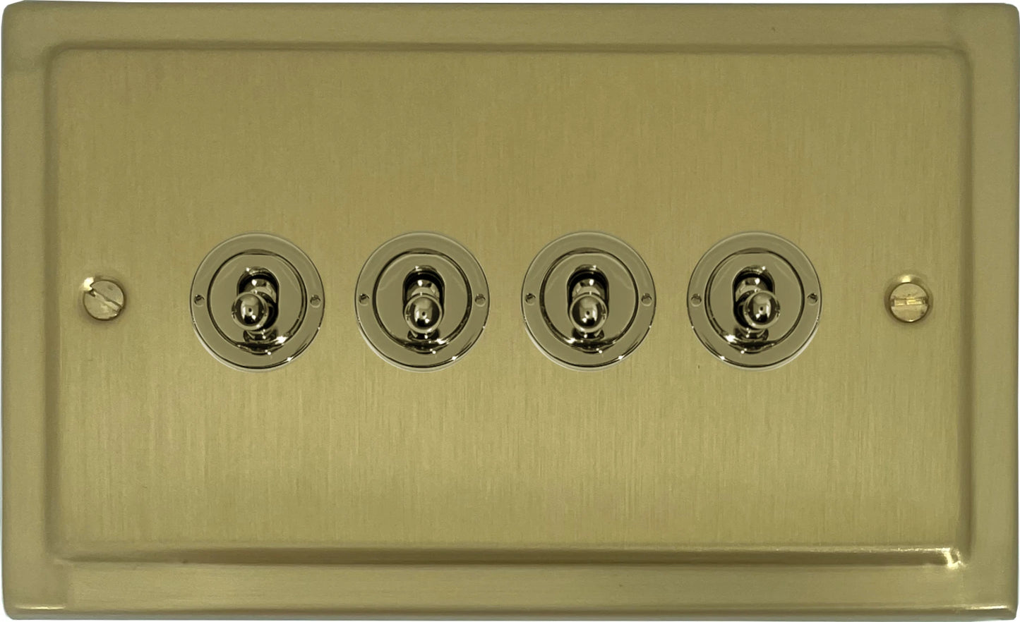 Victorian Satin Brass 4 Gang Toggle