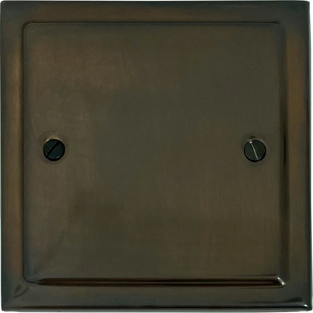 Victorian Medium Bronze 1 Gang Blank Plate