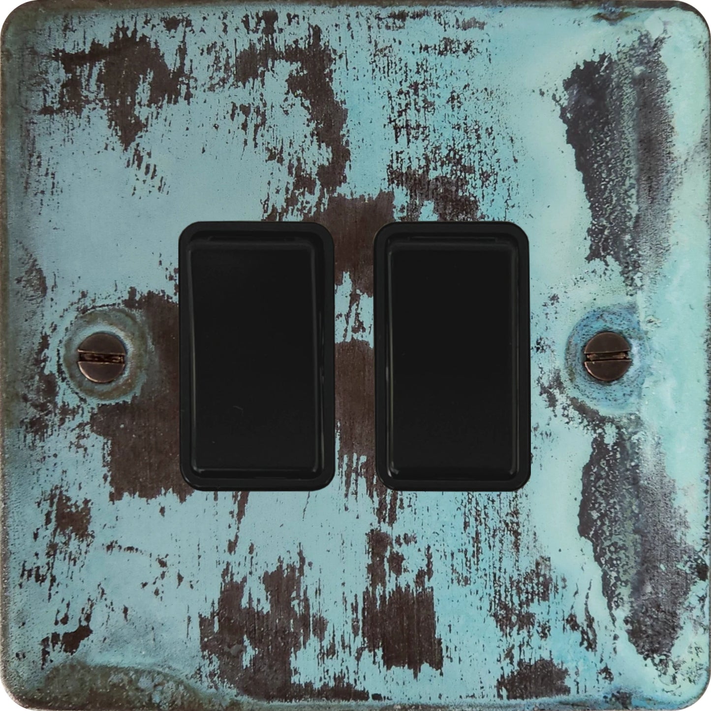 Flat Verdigris 2 Gang 2 Way Switch
