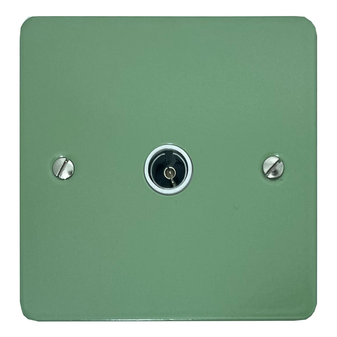 Flat Sage Green 1 Gang Coax Point (White Insert)