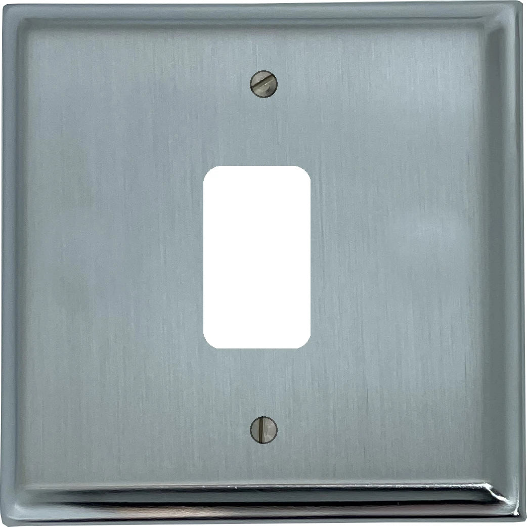 Deco Satin Chrome 1 Gang Grid Plate