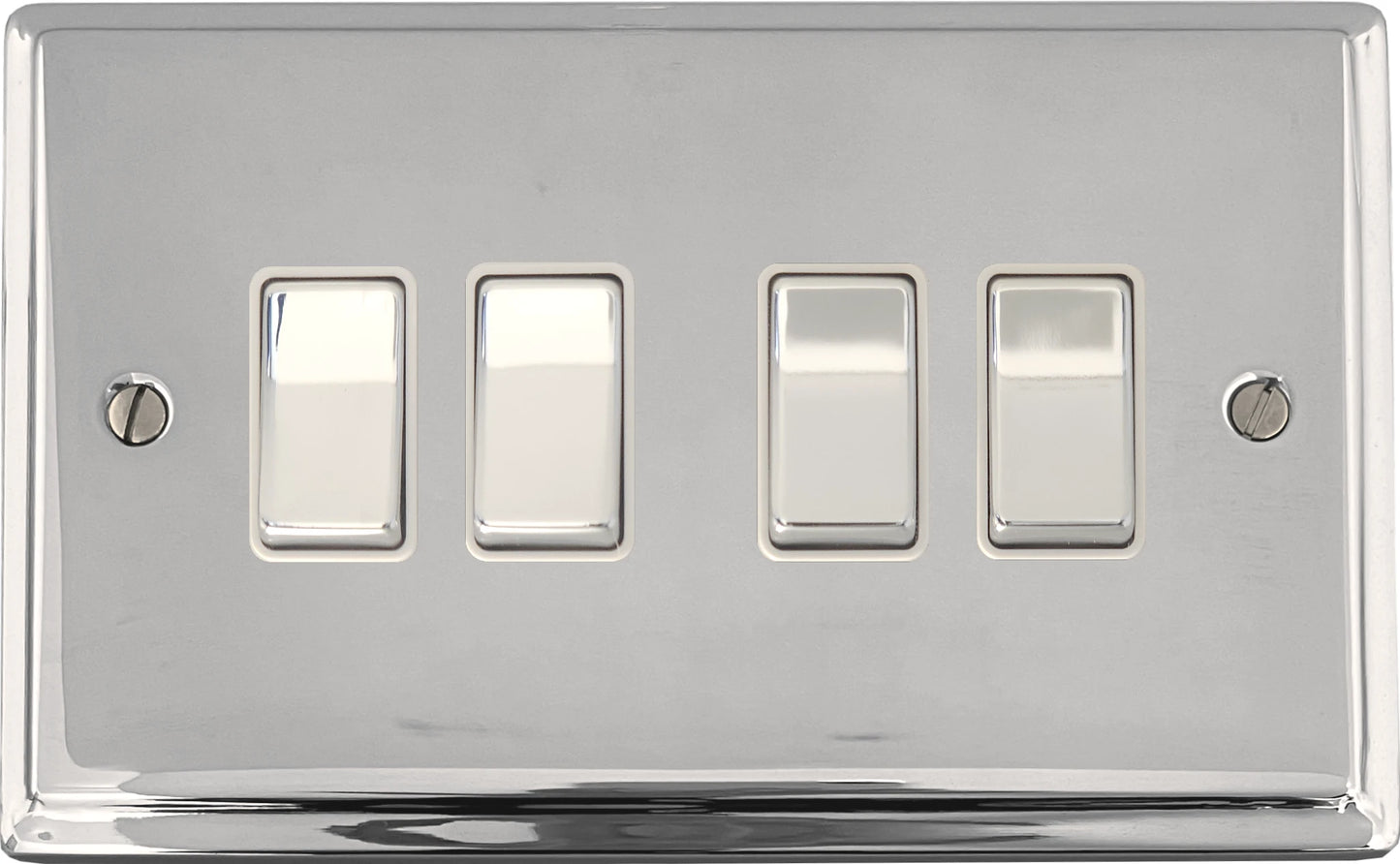 Deco Polished Chrome 4 Gang 2 Way Switch