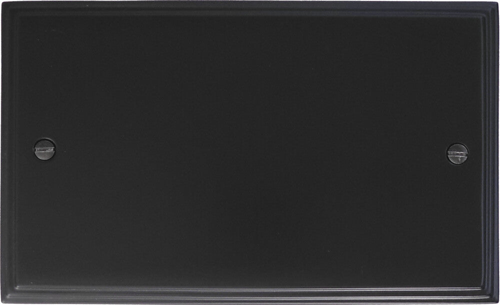 Victorian Flat Black 2 Gang Blank