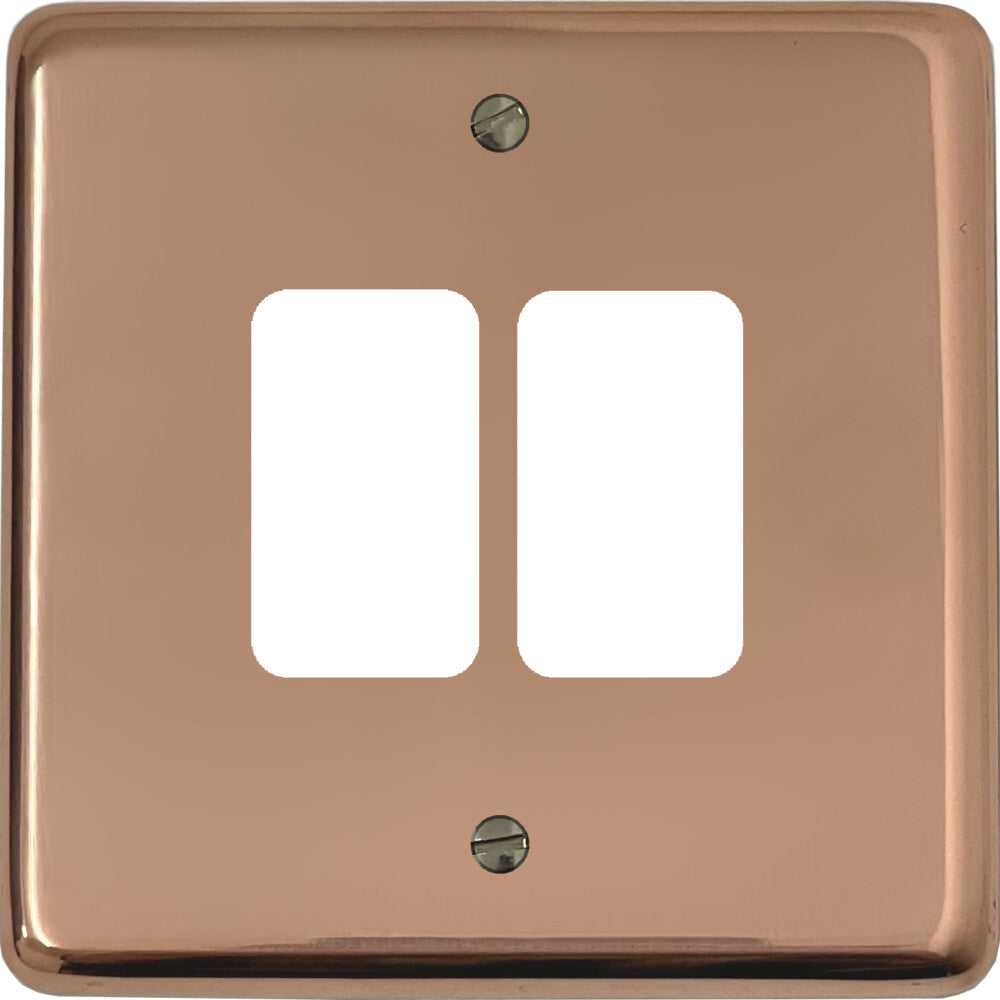 Contour Bright Copper 2 Gang Grid Plate