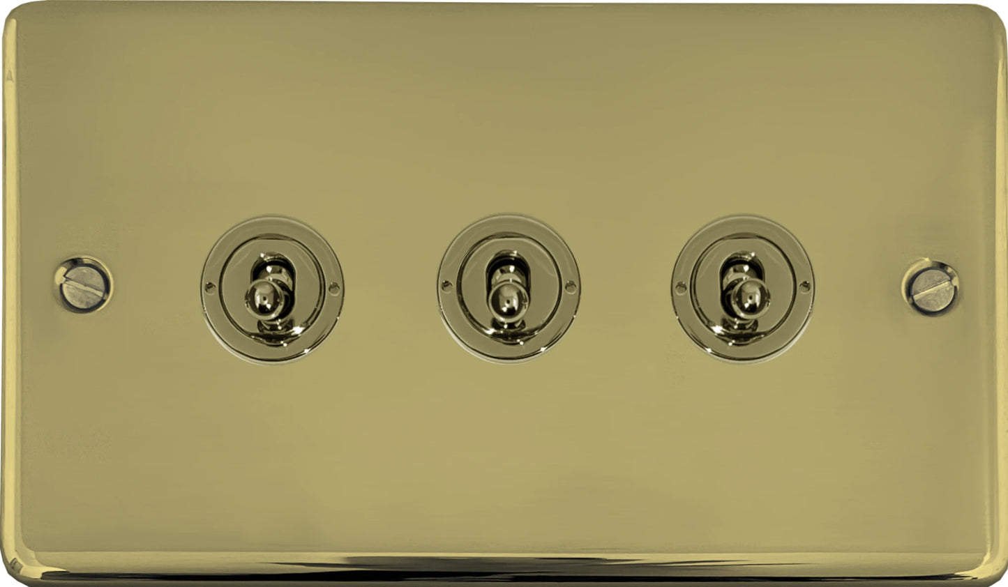 Contour Polished Brass 3 Gang Toggle Switch