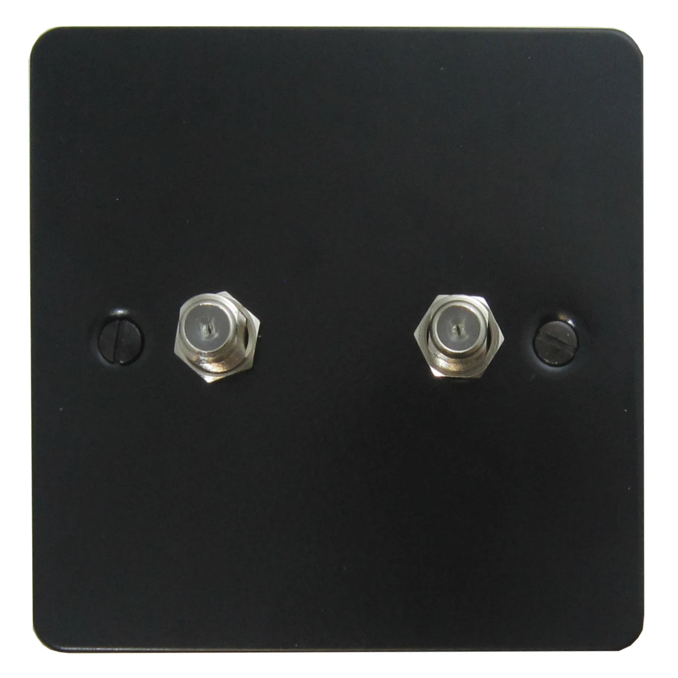 Flat Black 2 Gang Satellite Point