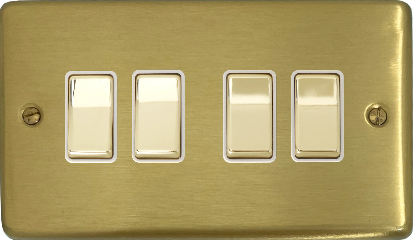 Contour Satin Brass 4 Gang Switch