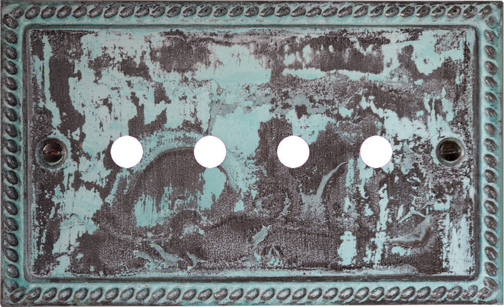 Georgian Verdigris 4 Gang Grid Toggle Plate
