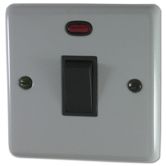 Contour Light Grey 20A Dp Switch + Neon