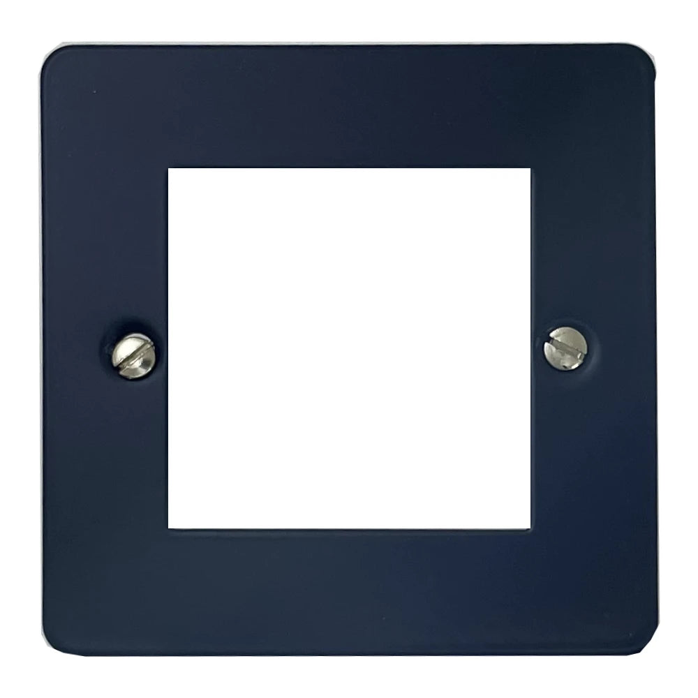 Flat Blue 1 Gang 2 Module Plate