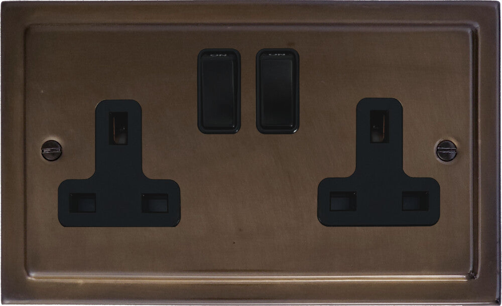 Victorian Medium Bronze 2 Gang Socket