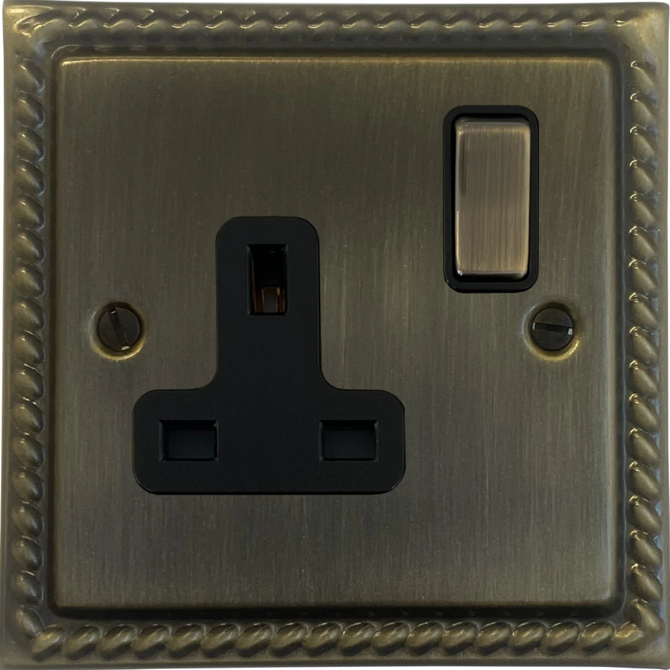 Georgian Antique Brass 1 Gang Socket (Brass Switch)
