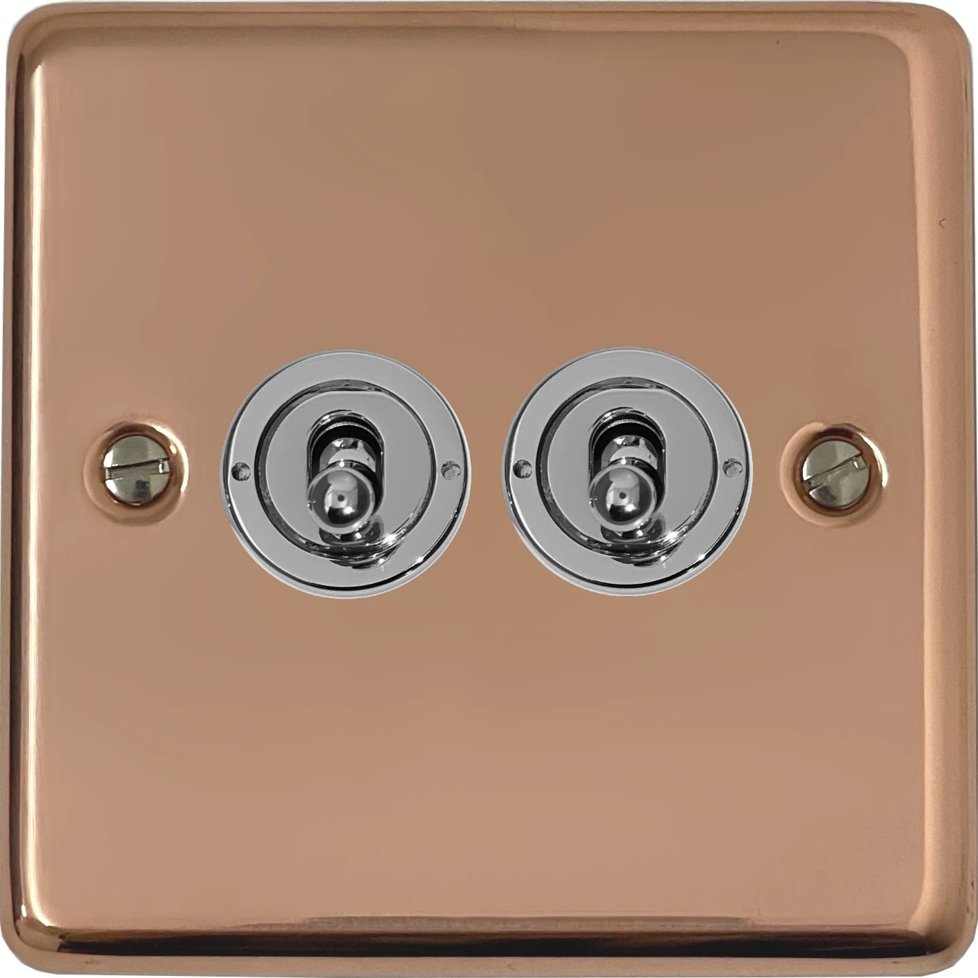 Contour Bright Copper 2 Gang Grid Toggle Plate (Plate Only)
