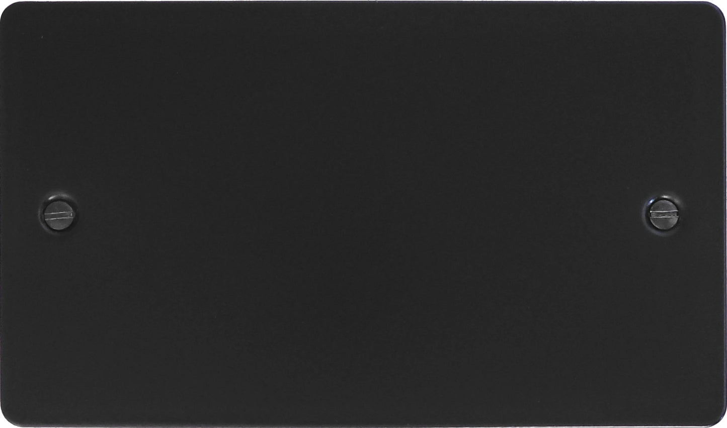Flat Black 2 Gang Blank Plate