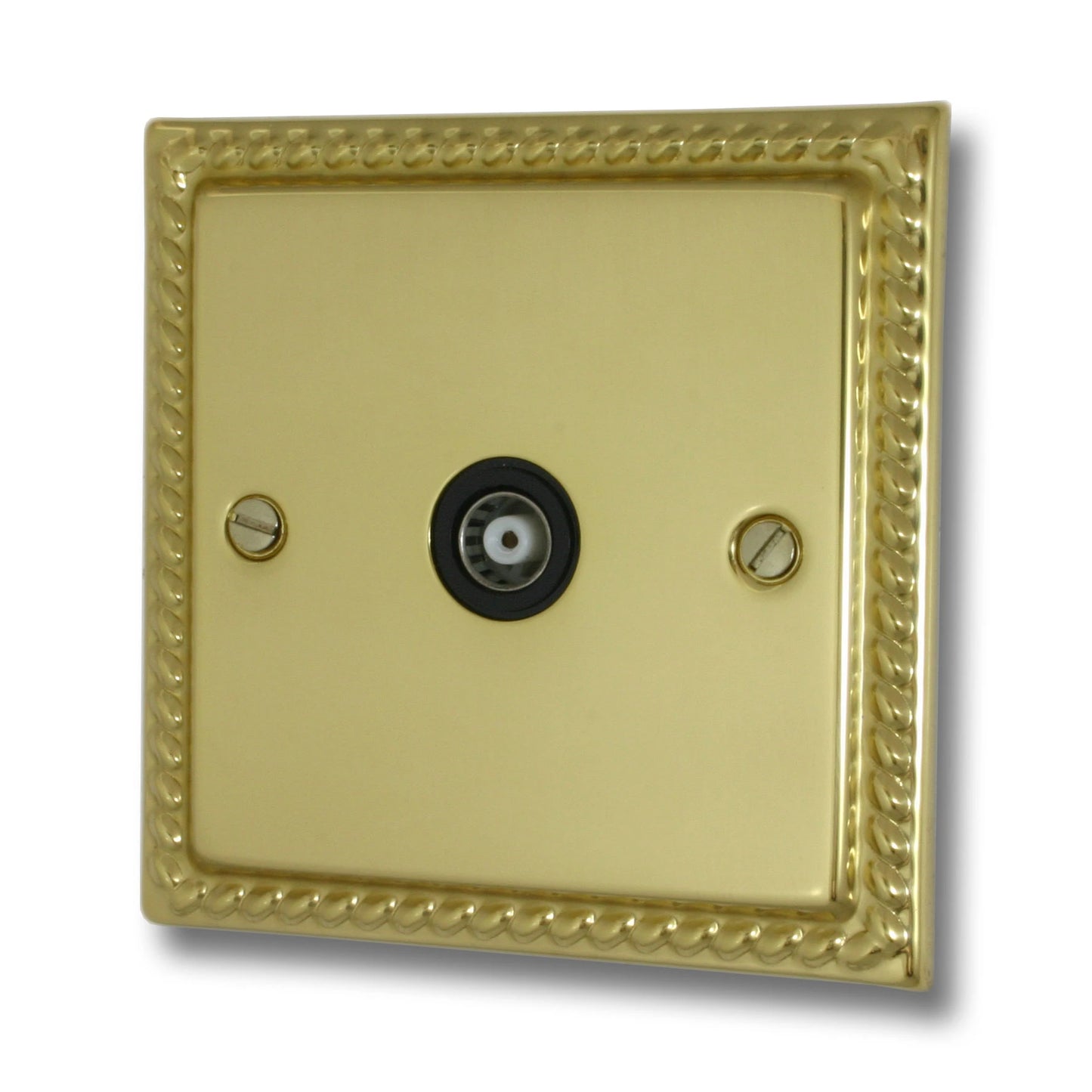 Georgian Polished Brass 1 Gang Coax Point