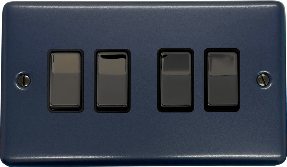 Contour Blue 4 Gang Switch