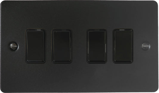 Flat Black 4 Gang Switch