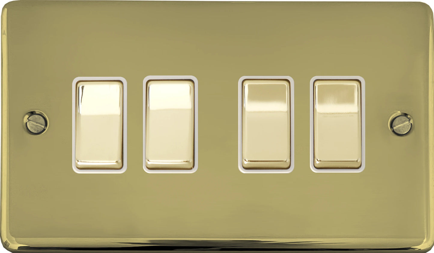Contour Polished Brass 4 Gang 2 Way Switch