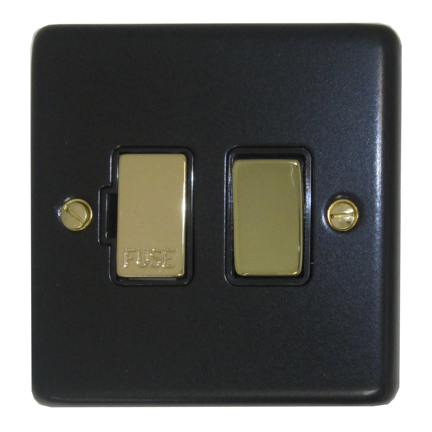 Contour Flat Black Switched Fuse Spur (Brass Switch)