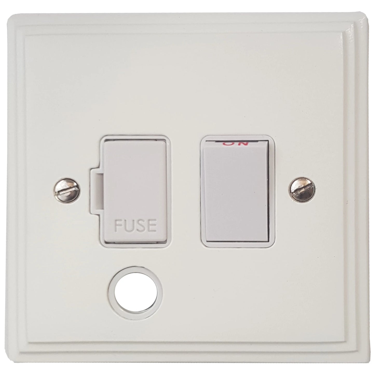 Victorian Flat White Switch Fused Spur & F/Out