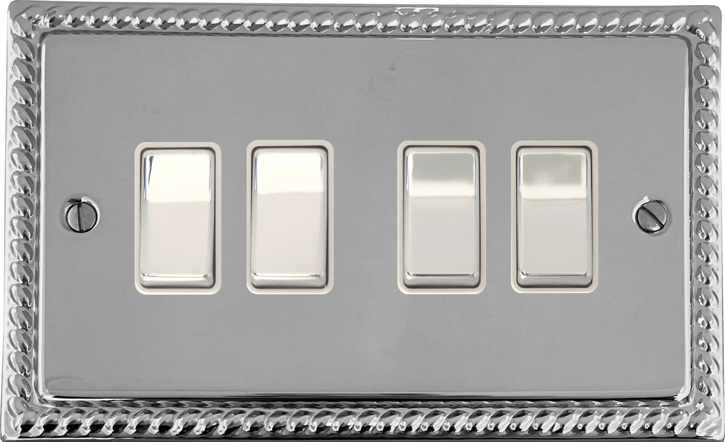 Georgian Polished Chrome 4 Gang Switch