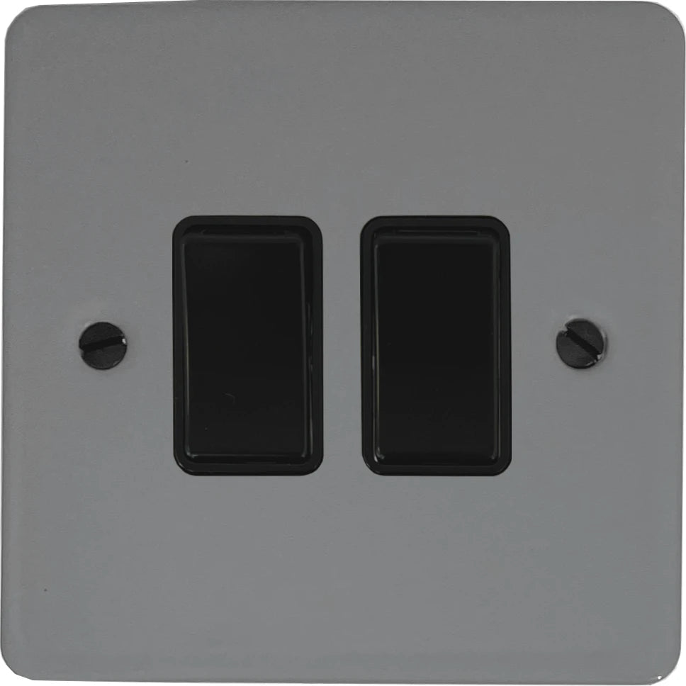 Flat Light Grey 2 Gang 2 Way Switch