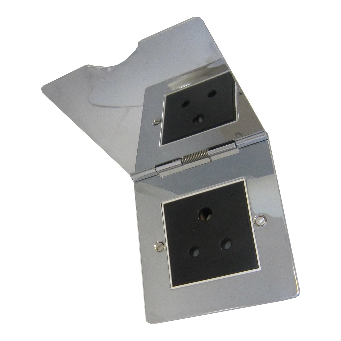 One Gang 5 Amp Polished Chrome Floor Socket