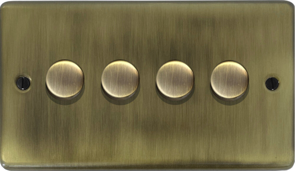 Contour Light Antique Brass 4 Gang Dimmer LED