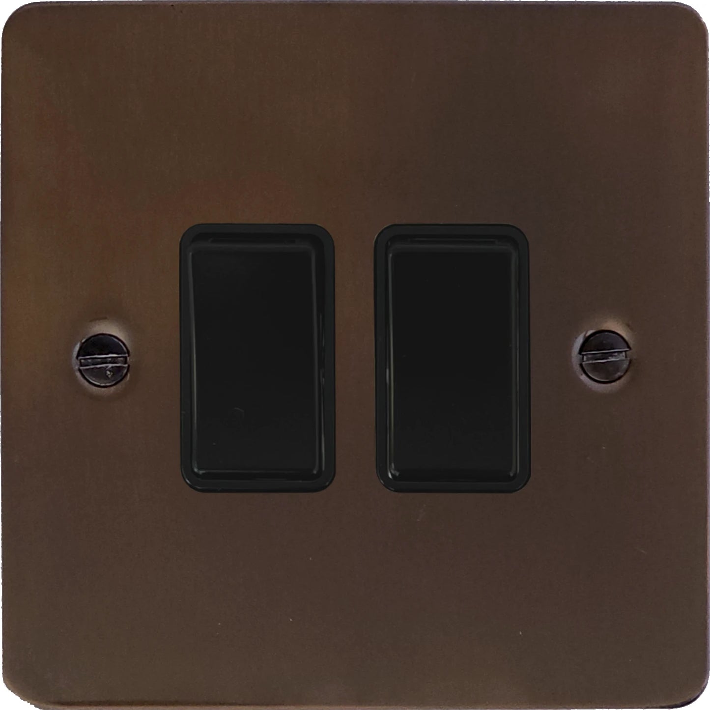 Flat Medium Bronze 2 Gang Switch