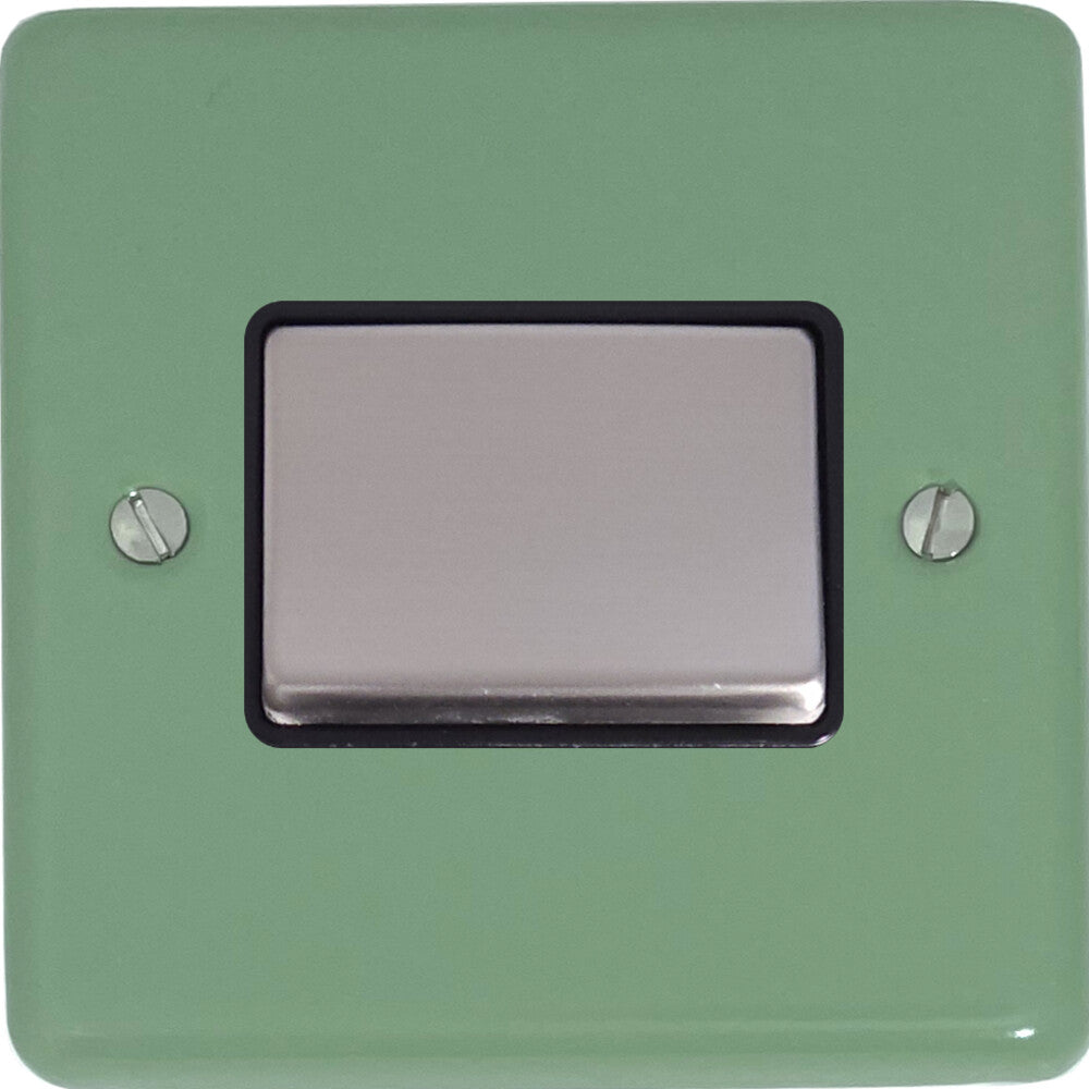 Classic Sage Green Fan Isolator (Satin Chrome Switch/Black Insert)