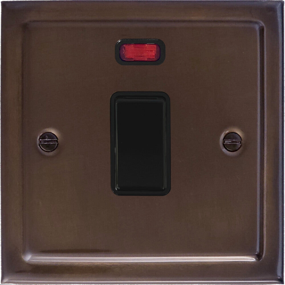 Victorian Medium Bronze 20A Dp Switch + Neon