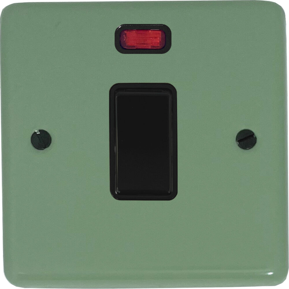 Classic Sage Green 20 Amp DP Switch with Neon (Black Switch)