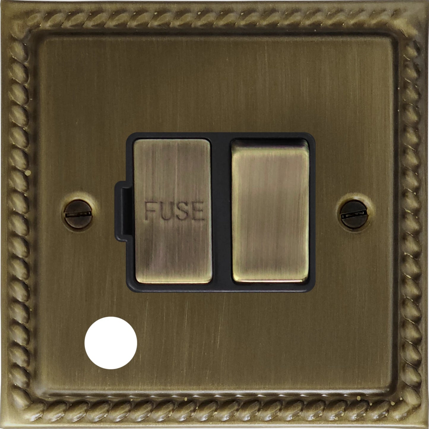 Georgian Antique Brass Switch Fused Spur with Flex Outlet (Brass Switch)