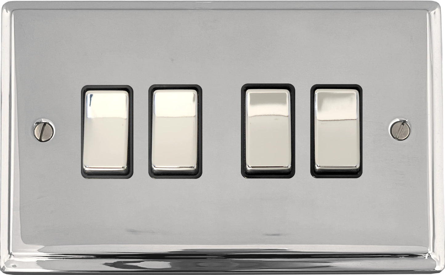 Deco Polished Chrome 4 Gang 2 Way Switch