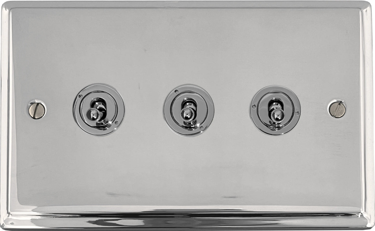Deco Polished Chrome 3 Gang Toggle