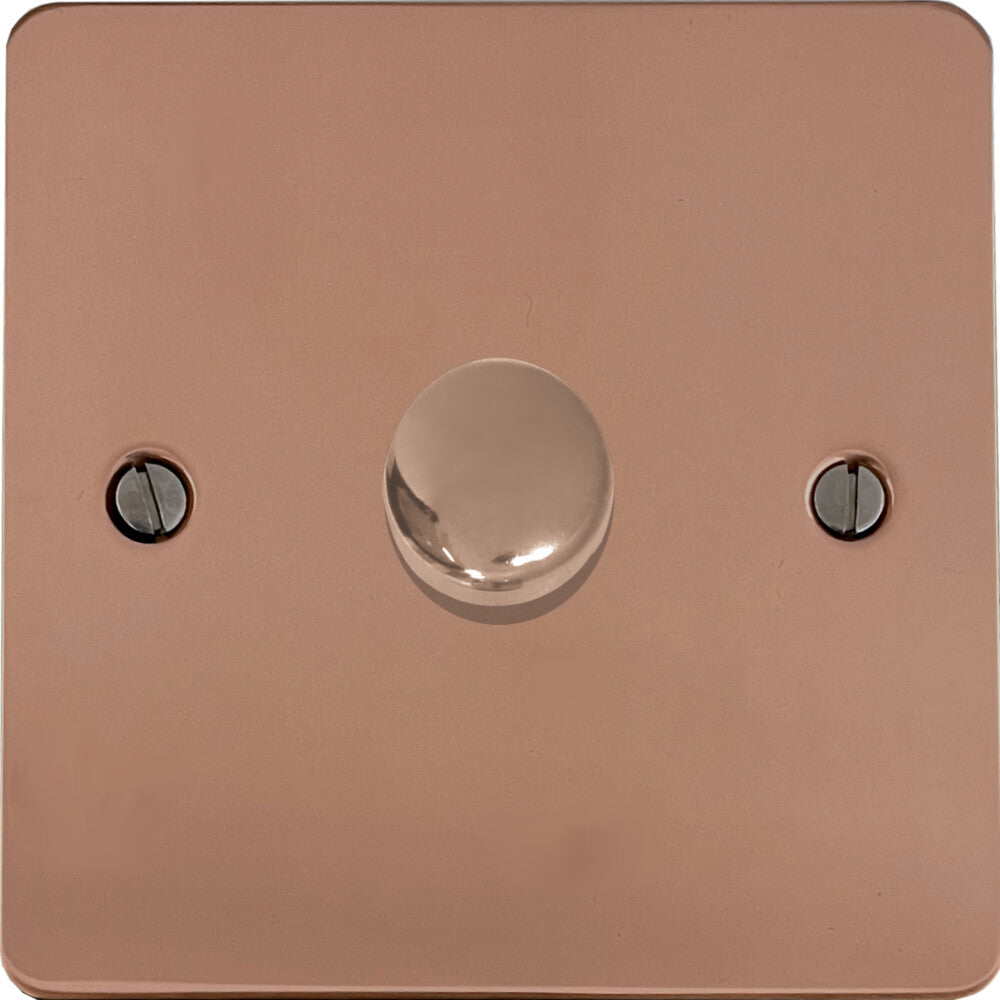 Flat Bright Copper 1 Gang LED Dimmer