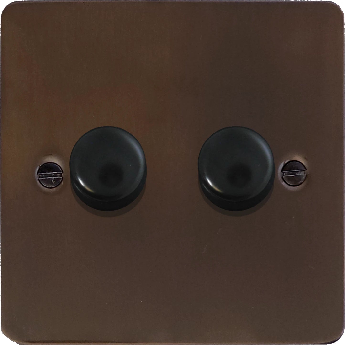 Flat Medium Bronze 2 Gang LED Dimmer