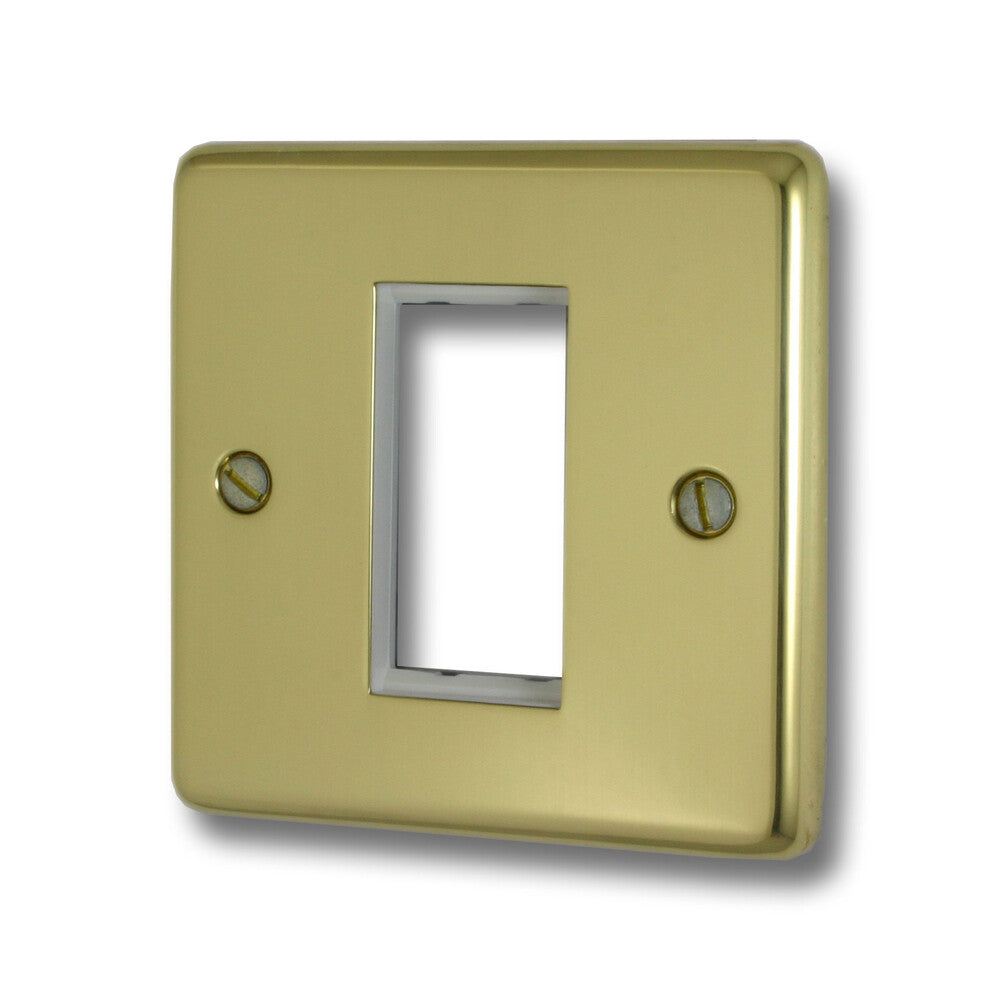 Contour Polished Brass 1 Gang 1 Mod Plate & Frame
