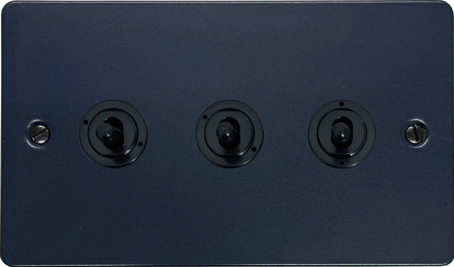 Flat Blue 3 Gang Toggle (Flat Black Toggle)