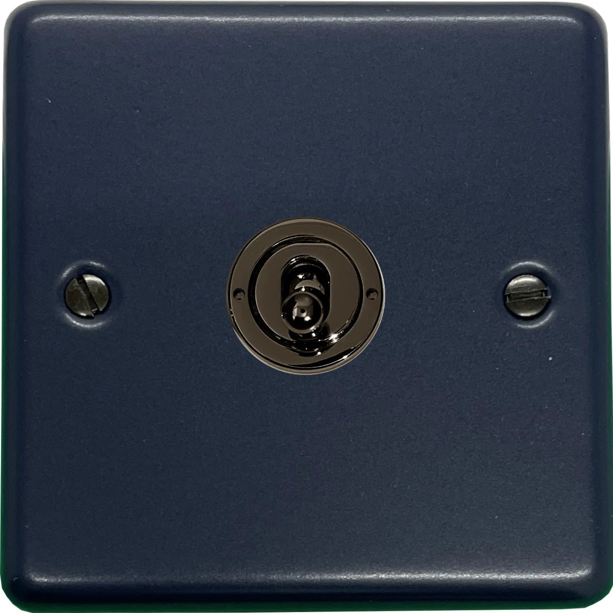 Contour Blue 1 Gang Toggle Switch (Black Nickel Toggle)