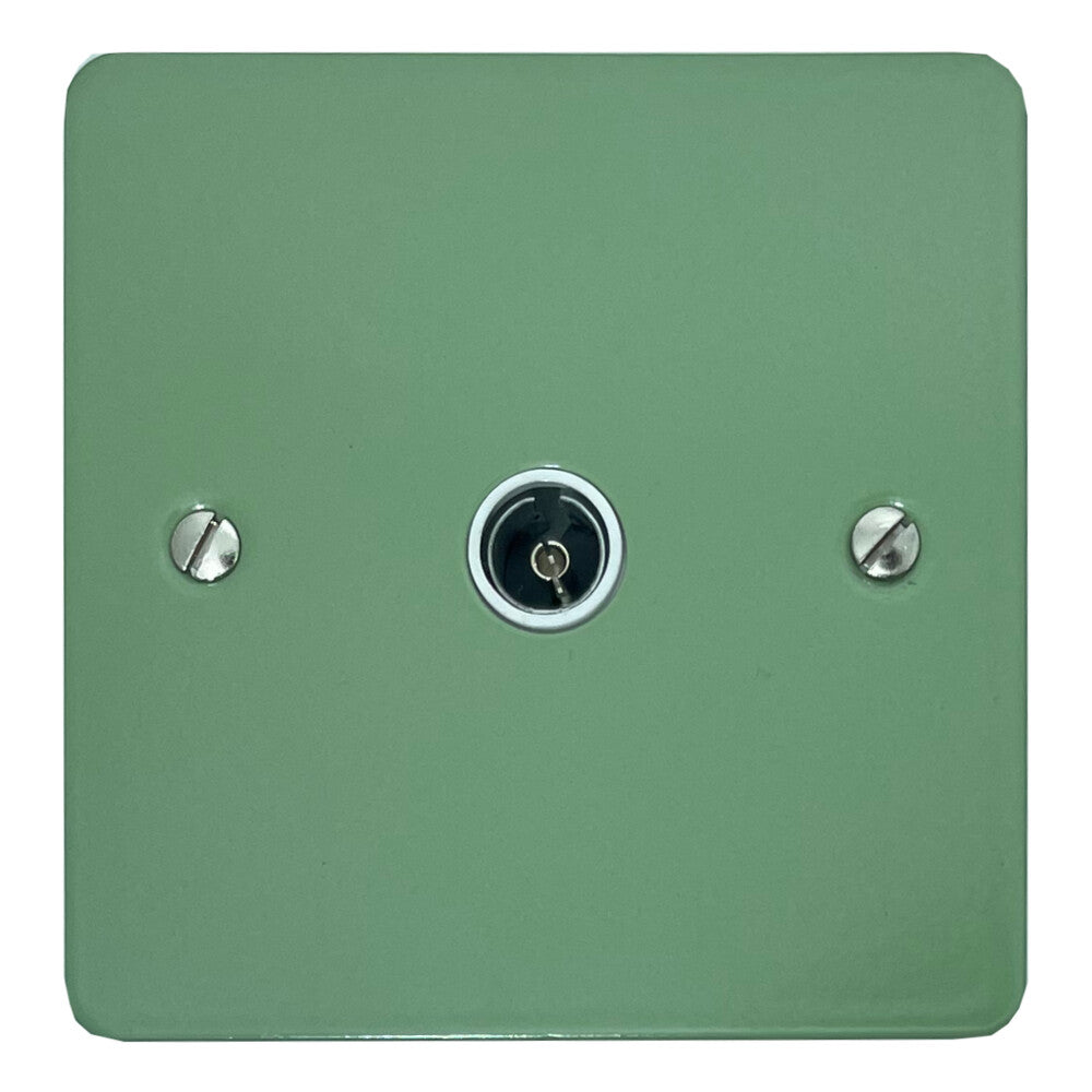 Flat Sage Green 1 Gang Coax Point (White Insert)